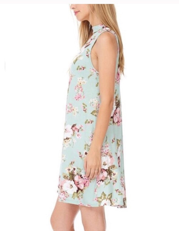 Spring Bloom Choker Dress  - The Peach Mimosa 