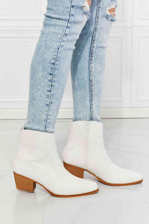 Watertower Town Vegan Leather Western Ankle Boots-White
