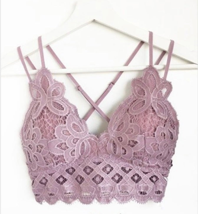 Lovely Lace Bralette-elderberry