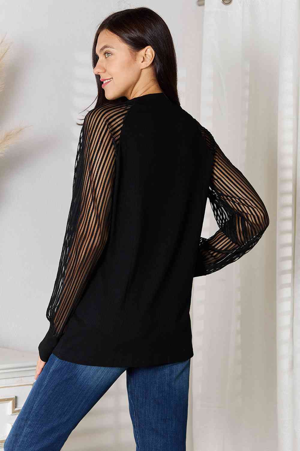 Destined To Impress Sheer Sleeve Top