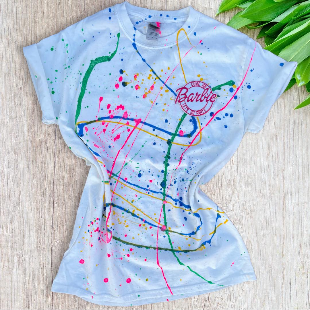 C'mon Barbie PATCHED Paint Splatter Tee