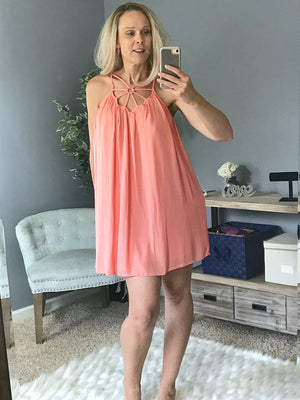 Caged Love Dress  - The Peach Mimosa 