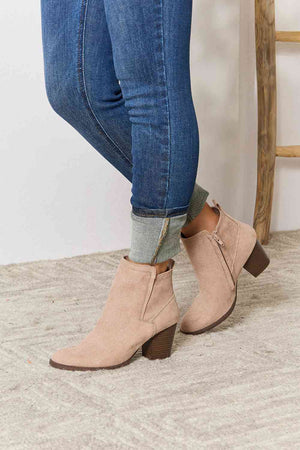 Block Heel Point Toe Ankle Boots