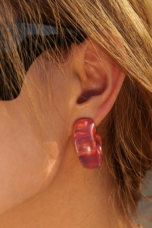 Beachcomber's Delight Resin C-Hoop Earrings