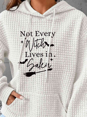 Not Every Witch Graphic Textured Hoodie