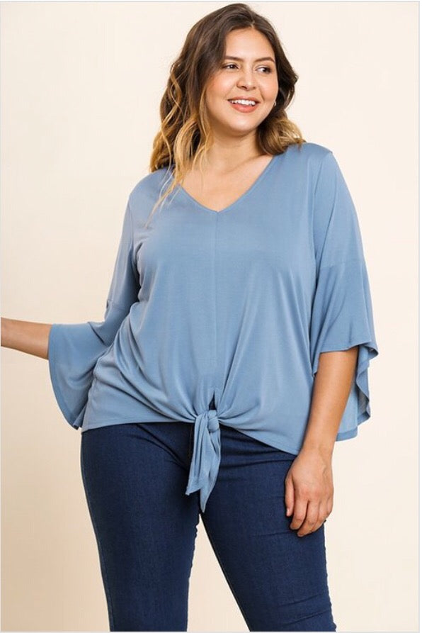 Skye Tie Front Top  - The Peach Mimosa 
