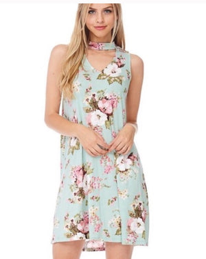 Spring Bloom Choker Dress  - The Peach Mimosa 