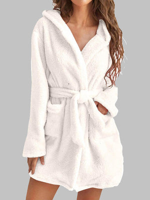 Day In The Life Tie Waist Hooded Robe