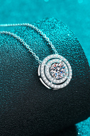 Moissanite Infinity Pendant Rhodium-Plated Necklace