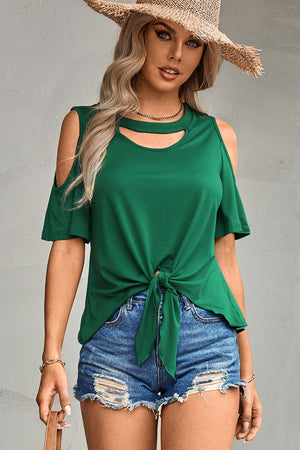 Nothing New Tied Cutout Top
