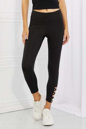 Ready For Action Ankle Cutout Leggings-Black