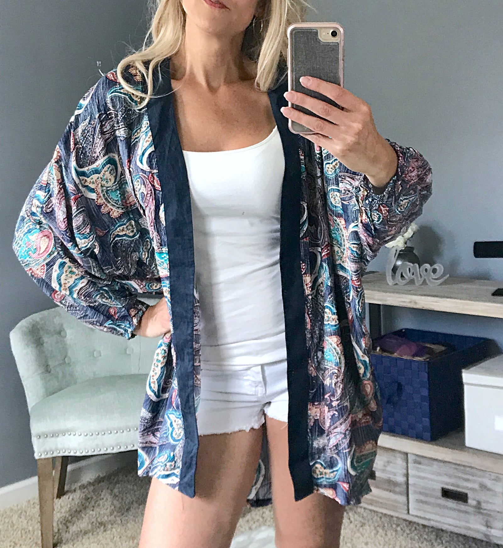 When I First Saw You Kimono  - The Peach Mimosa 