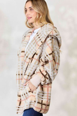 In A Dream Plush Plaid Hooded Jacket