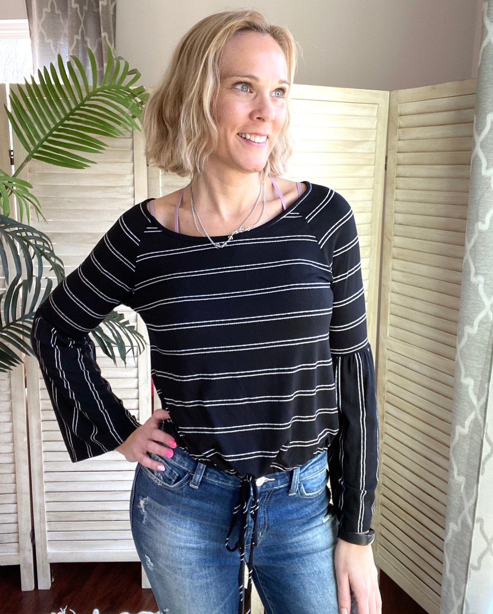 Don’t Give In Striped Top