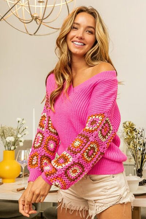 Market Stroll Crochet Sweater