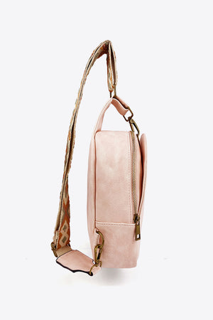 Weekend Shopping Adjustable Strap PU Leather Sling Bag