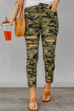 Laurie Distressed Camouflage Jeans