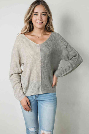 So Much More Contrast Pullover Sweater