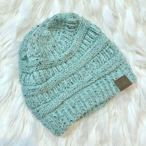 Chill Connection Mint Knit Beanie  - The Peach Mimosa 