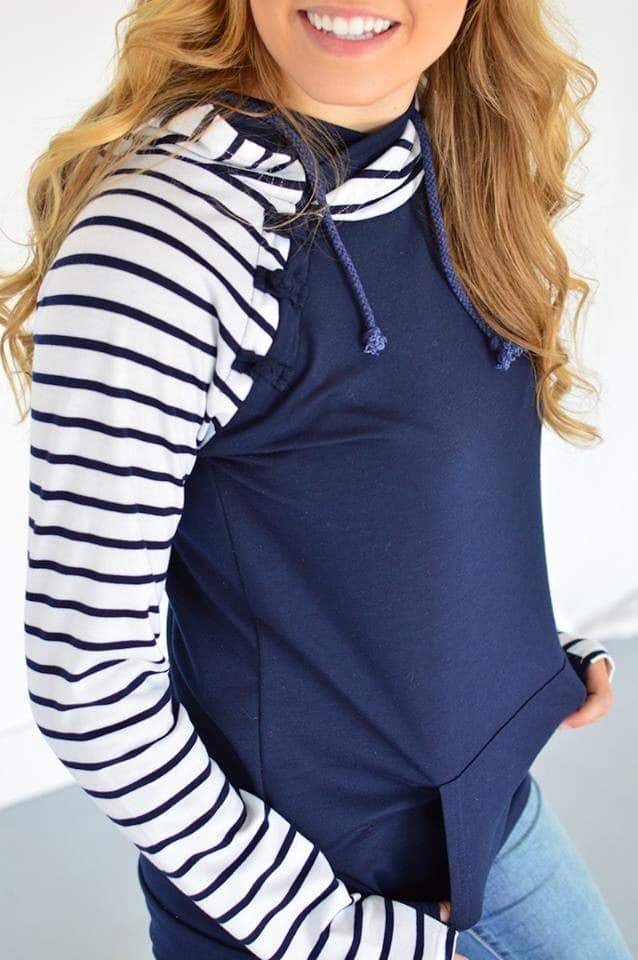 Navy Raglan Hoodie [High Stretch]