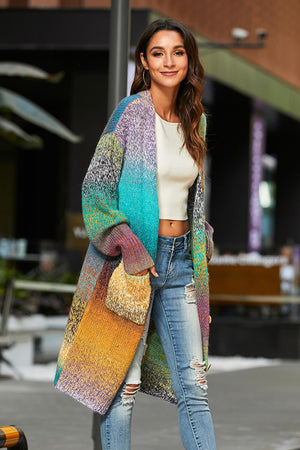 Worth My Time Gradient Button Duster Cardigan