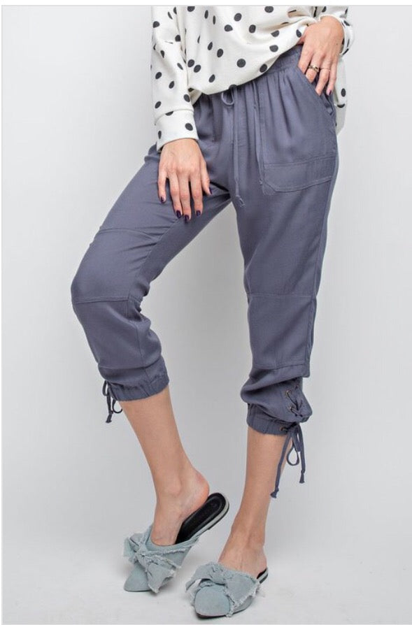 Annaliese Twill Joggers  - The Peach Mimosa 