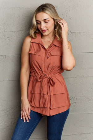 Follow The Light Collared Button Down Top