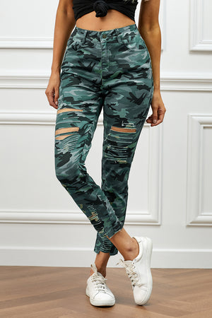 Laurie Distressed Camouflage Jeans