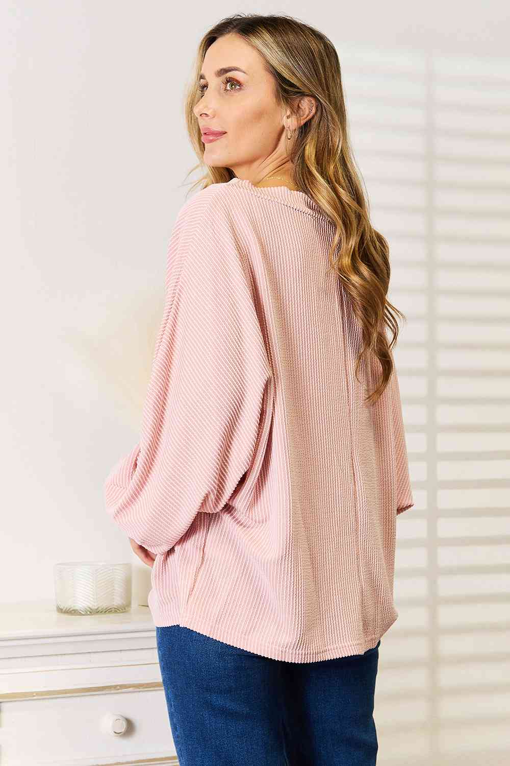 Hit Or Miss Ribbed Long Sleeve Top
