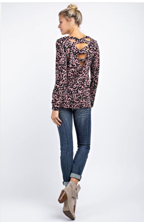Allie Leopard Top  - The Peach Mimosa 