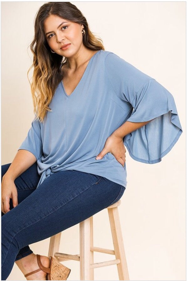 Skye Tie Front Top  - The Peach Mimosa 