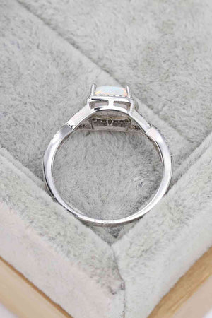 Opal CrissCross Halo Ring
