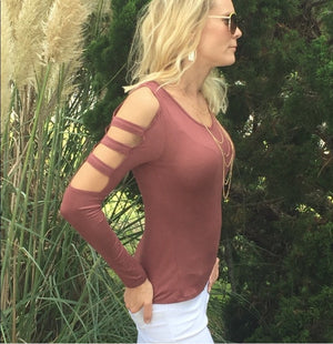 Ladder Sleeve Active Top  - The Peach Mimosa 