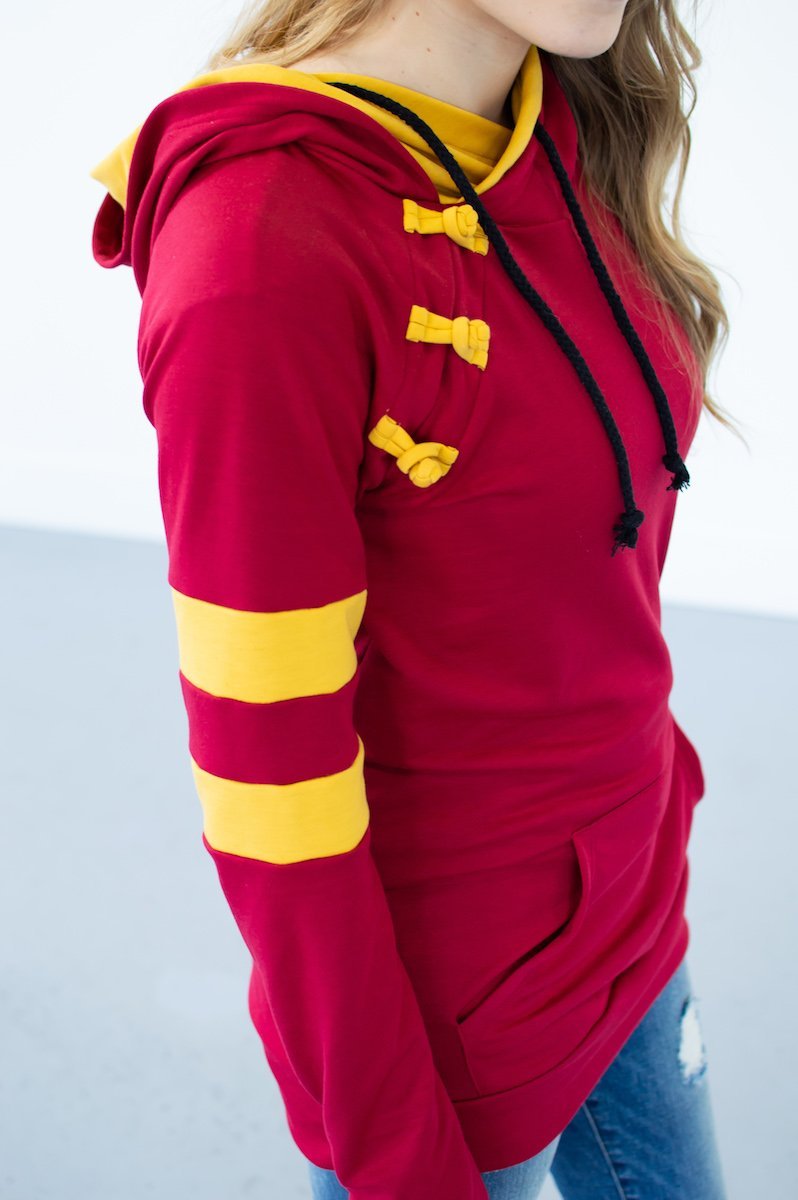 Burgundy/Gold Varsity Hoodie