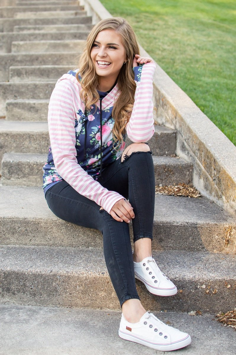 Floral and Stripes Hoodie Now Available in Kids!