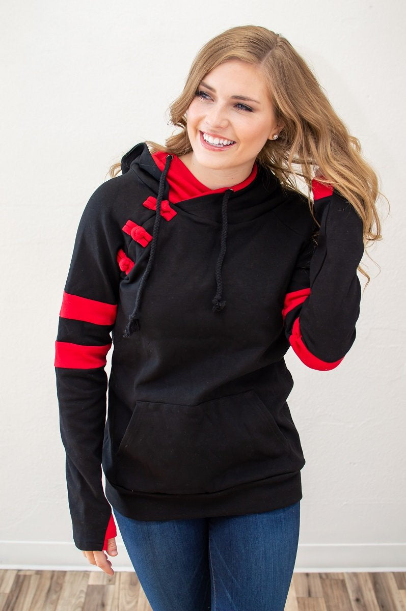 Black and Red Varsity Hoodie