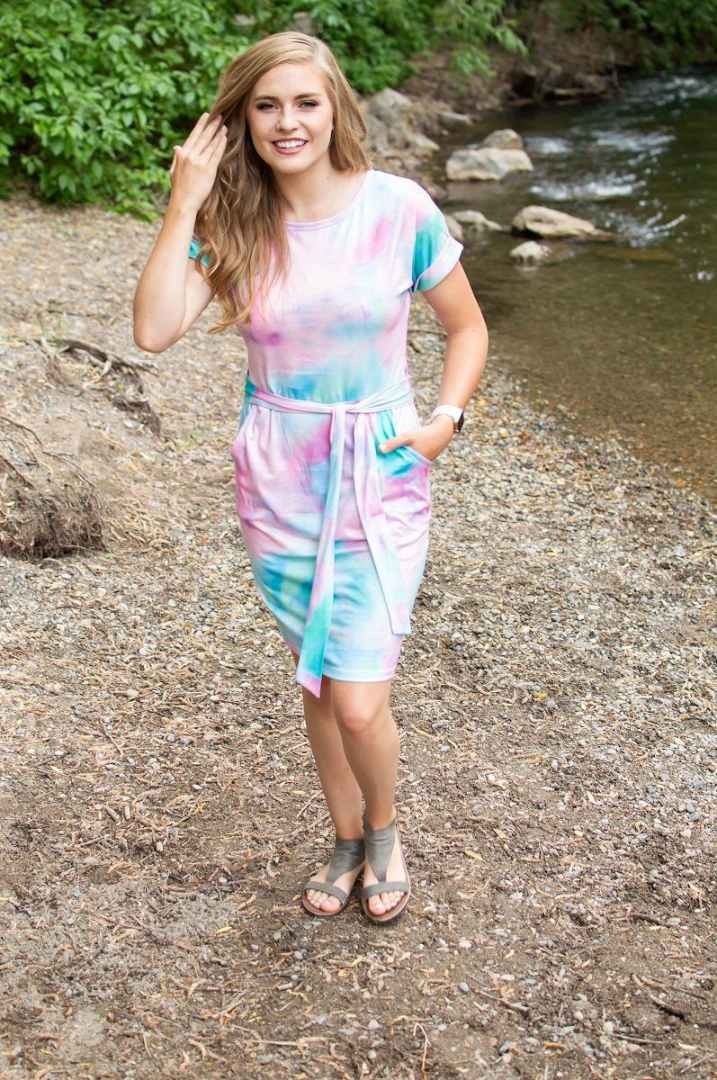 Tie Dye Dress with Pockets