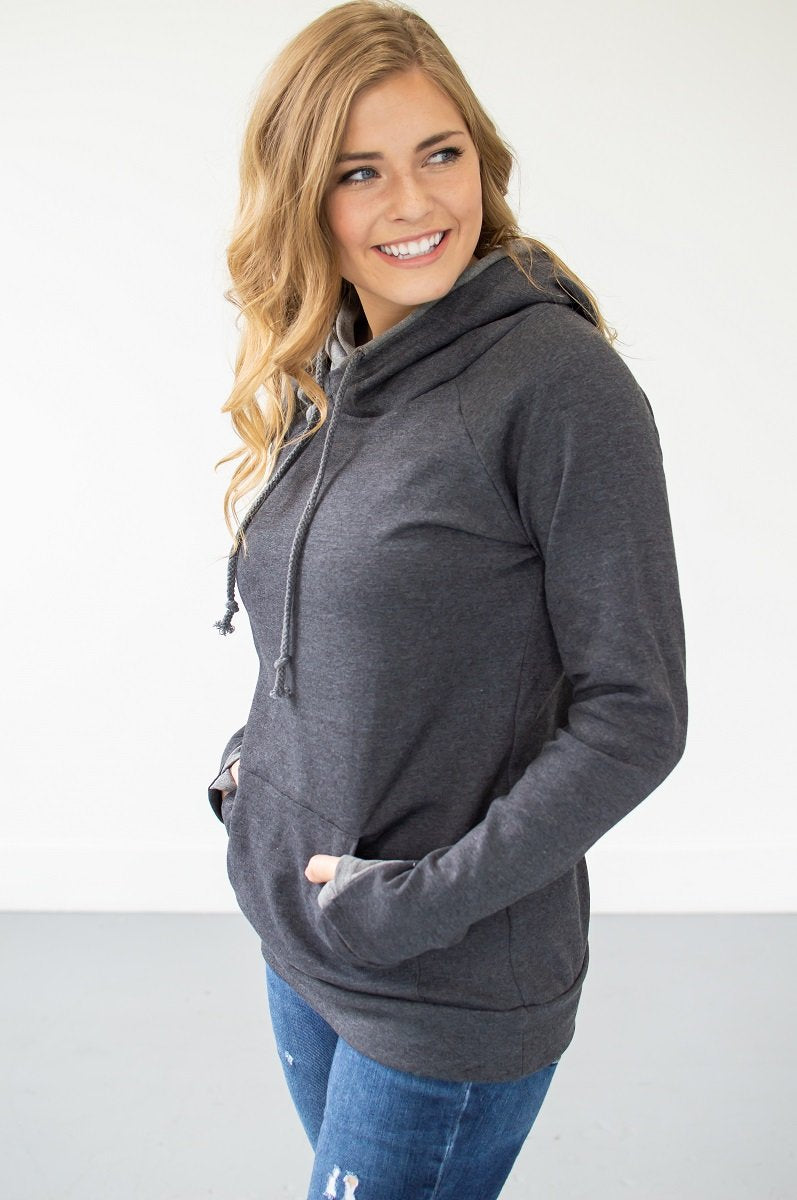 Sleek Grey on Grey Hoodie