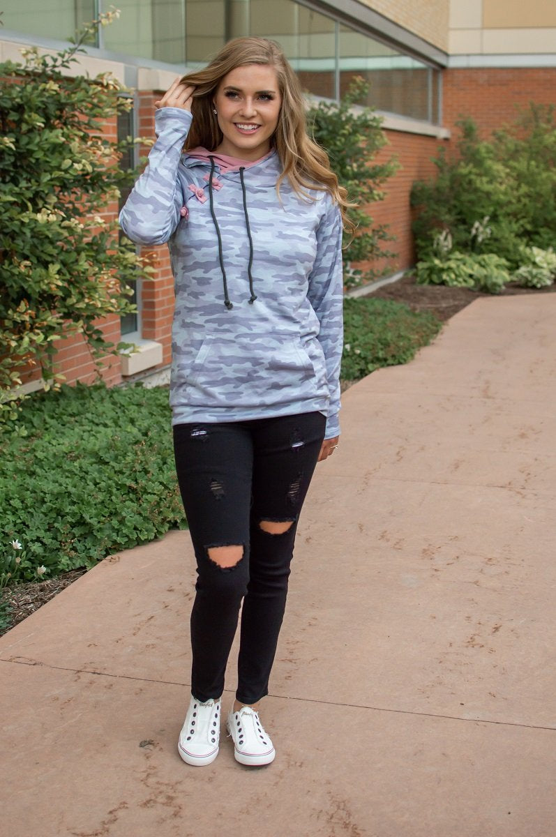 Monochrome Camo Hoodie-Adult & Kids