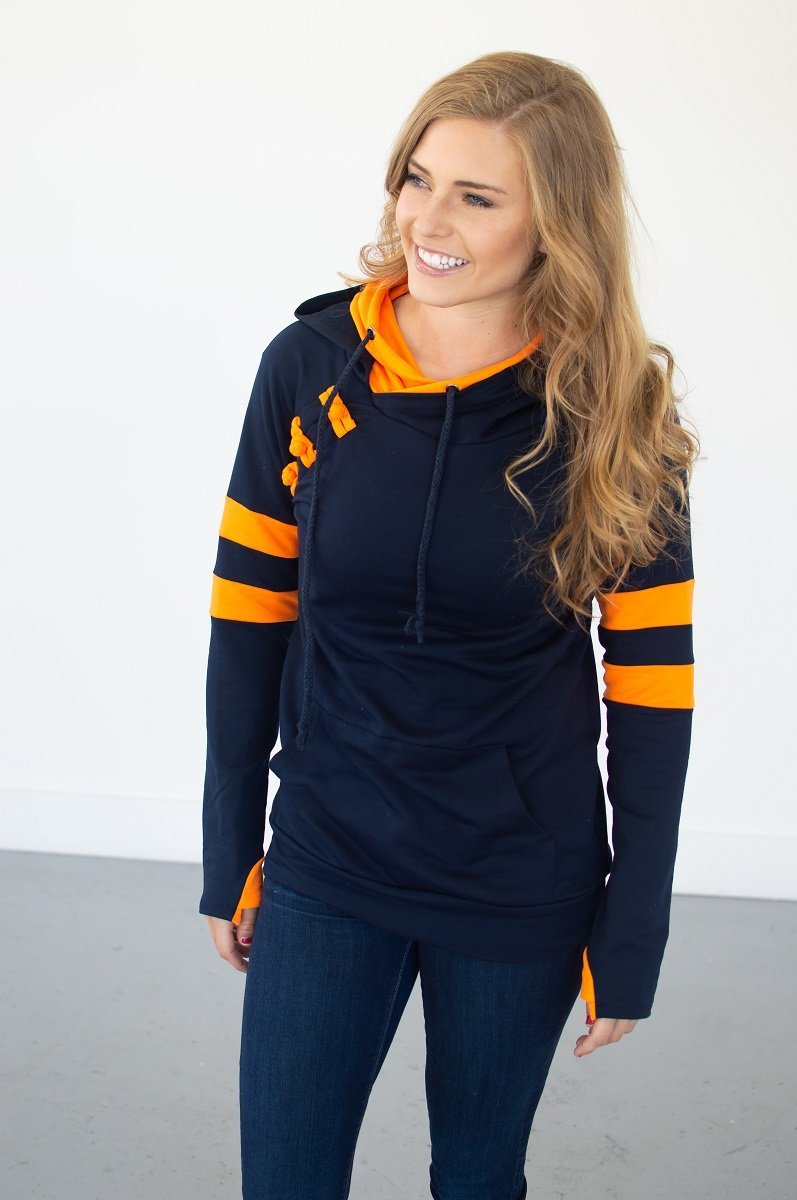 Navy/Orange Varsity Hoodie