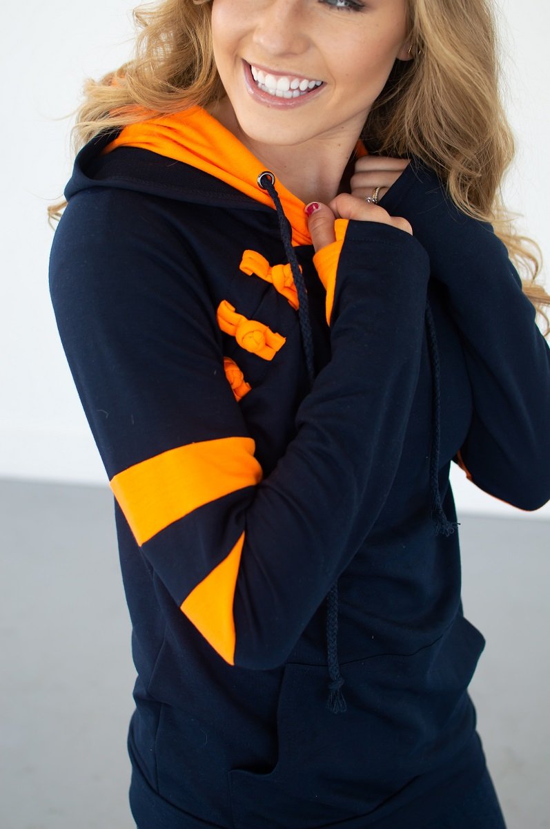 Navy/Orange Varsity Hoodie