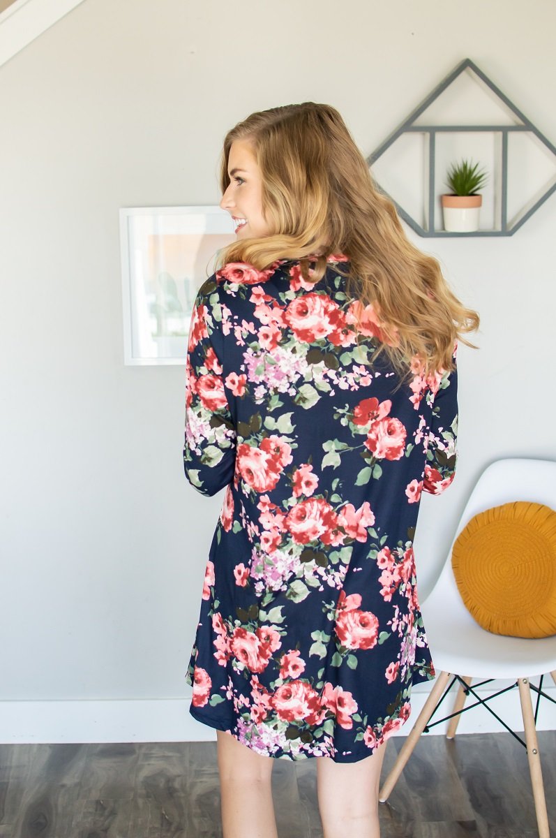 Lounge Dress | Navy Floral