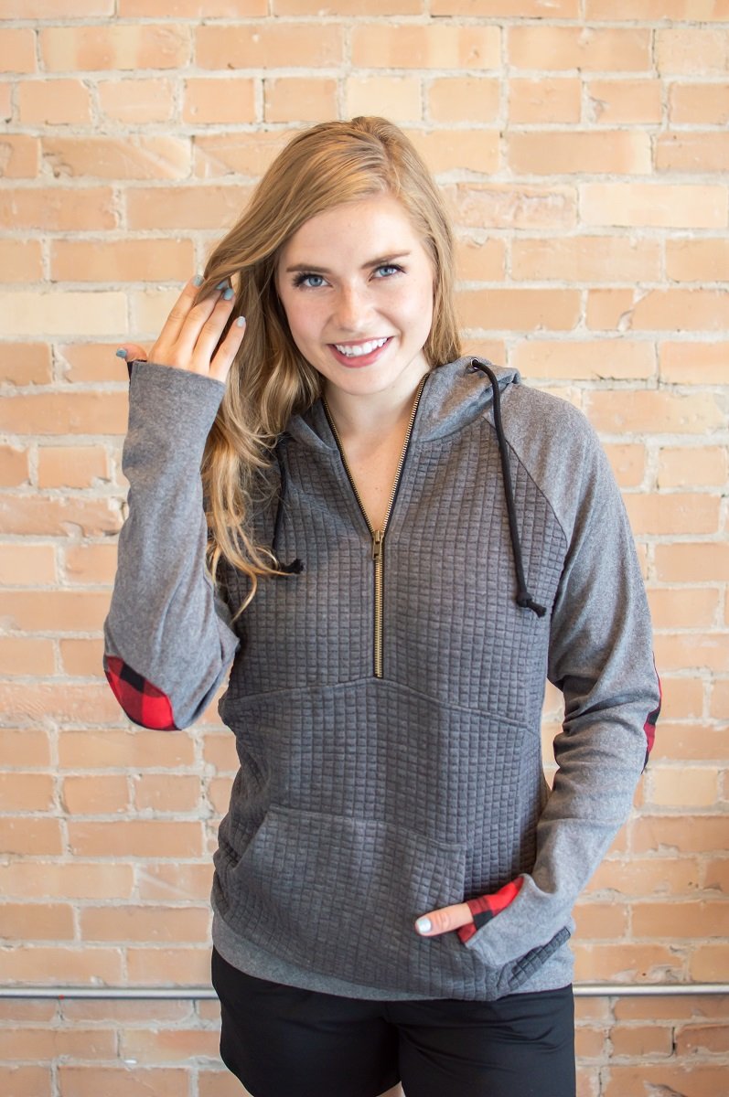 Quilted Buffalo Plaid Pullover