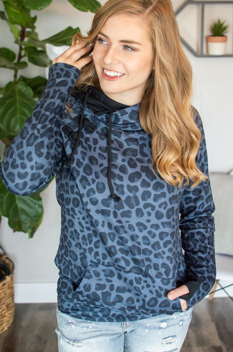 Midnight Leopard Hoodie-Adult and Kids