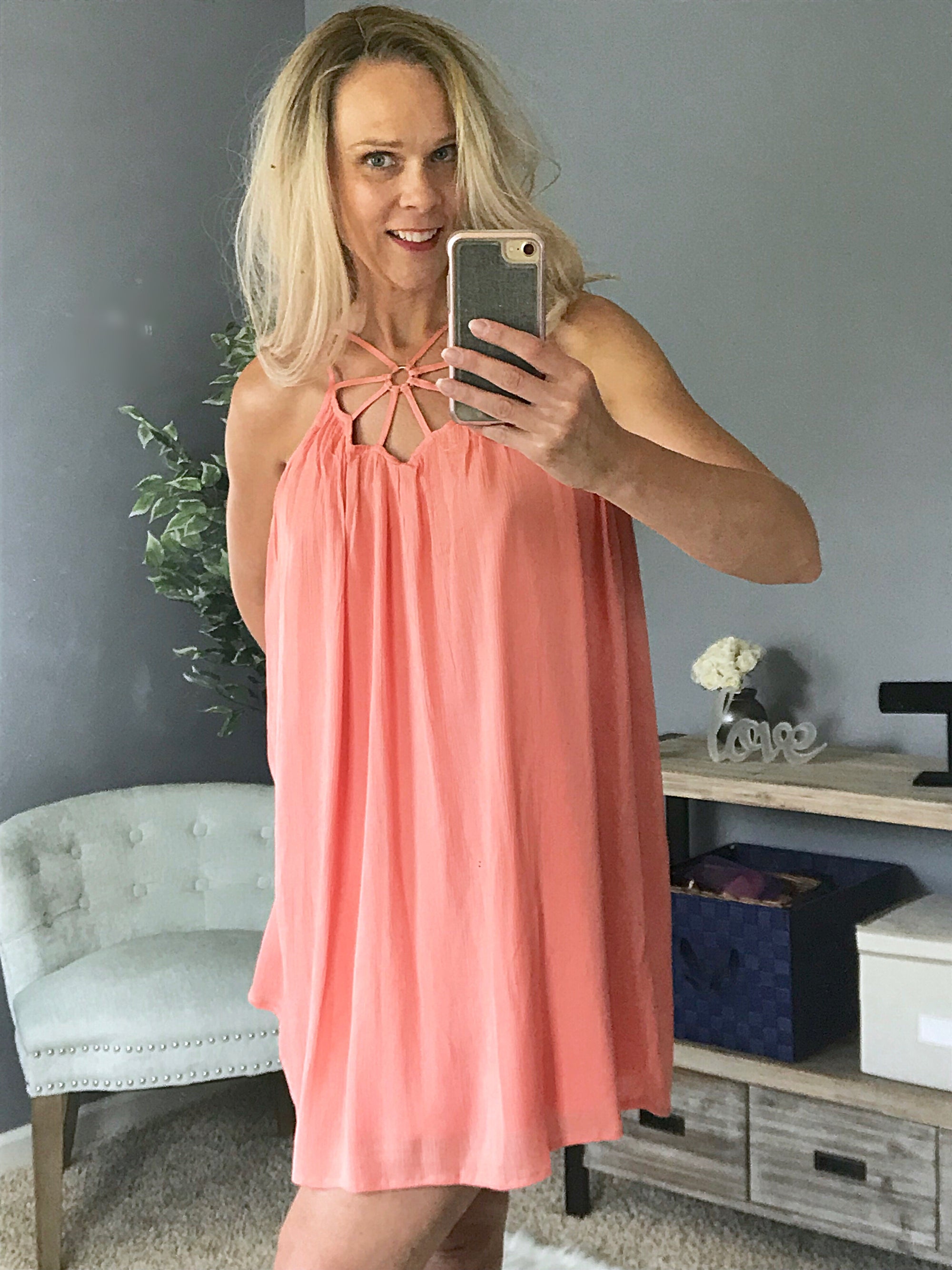 Caged Love Dress  - The Peach Mimosa 