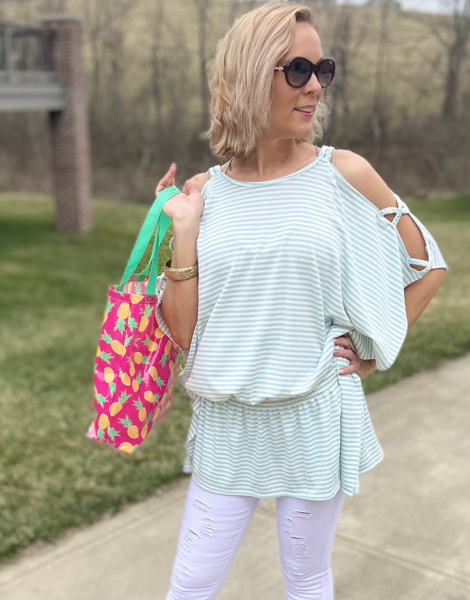 Afternoon Stroll Striped Top