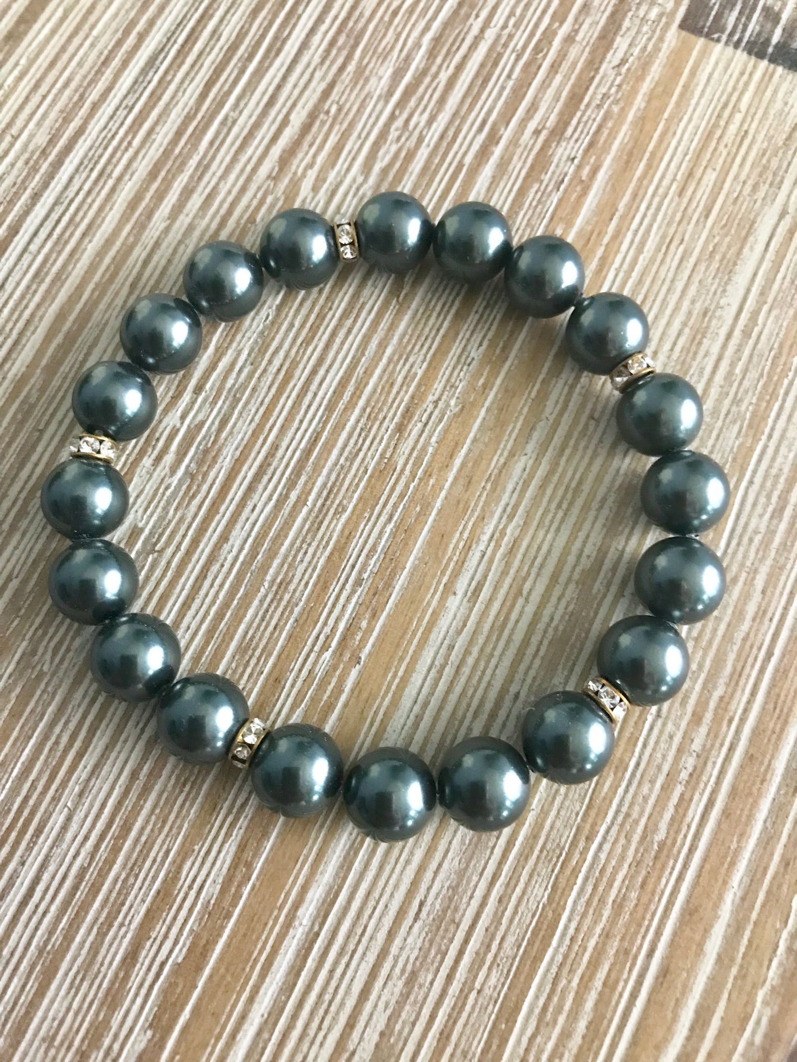 Swarovski Pearl and crystal bracelet  - The Peach Mimosa 