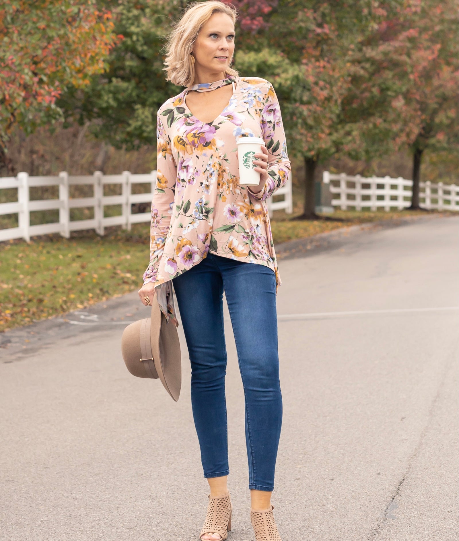 Beautiful Heart Floral Choker Top