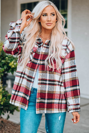 Fall Getaway Plaid Button Front Shacket