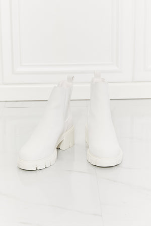 Work For It Matte Lug Sole Chelsea Boots-White